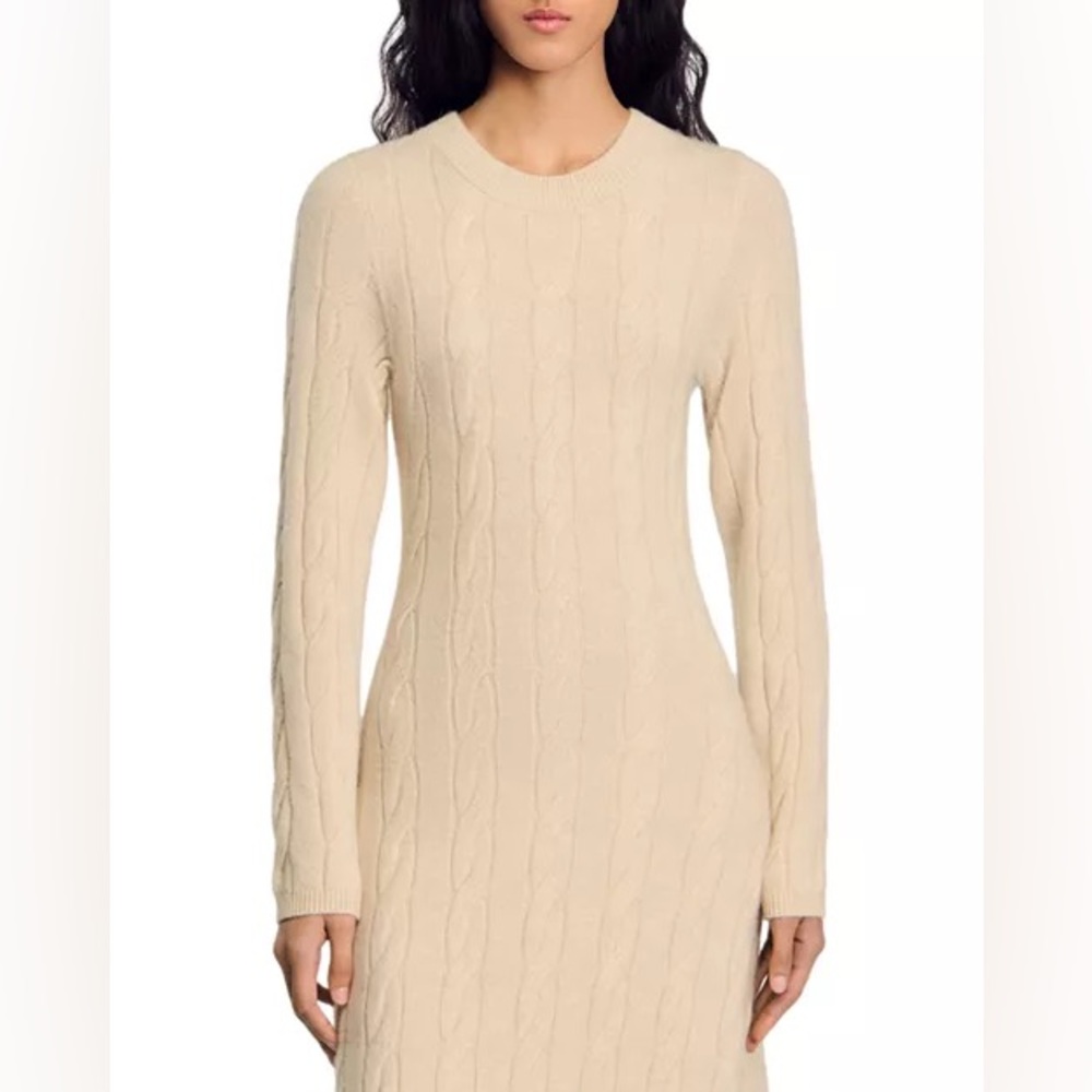 Sandro Maelys Wool Cashmere Blend Sweater Dress (NWOT) - Picture 2 of 12